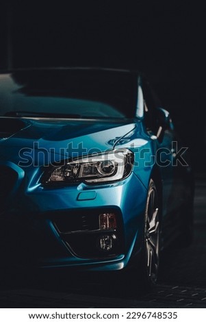DUBAI, AE - Sep 17, 2022: A vertical shot of a blue Subaru Impreza Stock photo © 