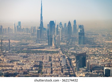 Dubai aerial skyine, UAE.