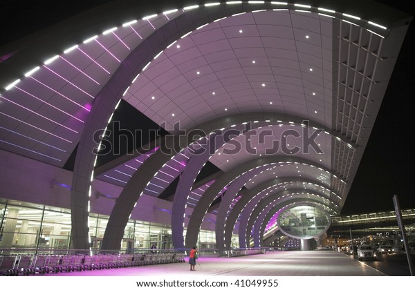 Dubai Airport Terminal By Night Stock Photo (Edit Now) 41049955