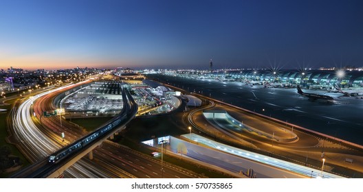 Dubai Airport Terminal Night View