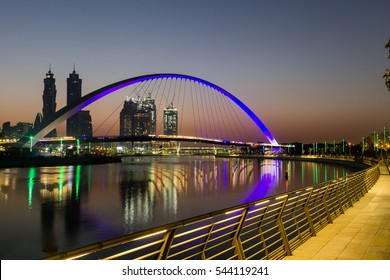 Dubai Canal With Walking Track