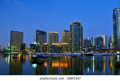 Dubai City Scape Night Scene