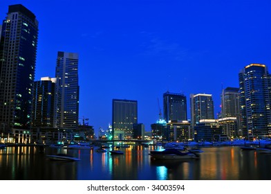 Dubai City Scape Night Scene