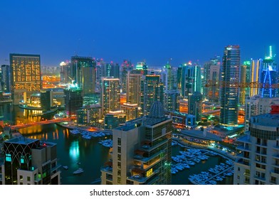 Dubai City Scape Night Scene