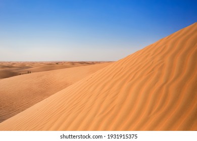 Dubai Desert Sand Hills With Wavy Sand Texture, Nature Background