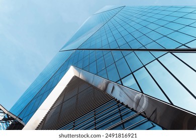 Dubai. Detail of metal and glass construction, Downtown Dubai - Powered by Shutterstock