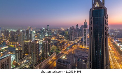 Dubai Downtown Day Night Transition Timelapse Stock Photo 1125334895 ...