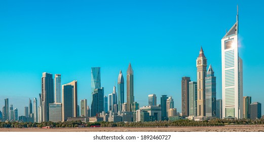 Dubai Downtown - Modern City Business Center Skyline With Luxury Skyscrapers, United Arab Emirates