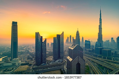 Dubai Skyscrapers During Sunset Stock Photo 624490079 | Shutterstock