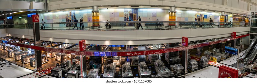 Dubai - Emirates - December 05 -2020, Empty Duty Free Shops Dubai International Airport