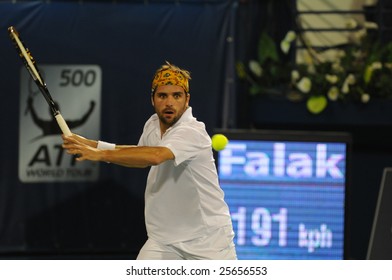 Dubai - FEBRUARY 26: French Arnaud Clement In Action At The 2nd Round Of The Barclays Dubai Tennis Championships On February 26, 2009 In Dubai.