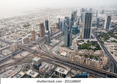 Dubai International Financial Center. Aerial View From 124th Floor.