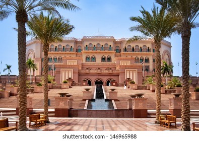 DUBAI - JUNE 5: Emirates Palace in Abu Dhabi on June 5, 2013 in Dubai. Emirates Palace was originally conceived as a venue for government summits and conferences in the Persian Gulf
