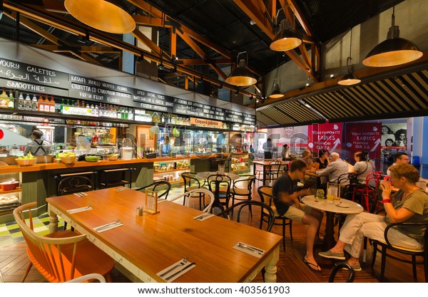 Dubai Mall Dubai 05052015 Markette Restaurant Stock Photo Edit