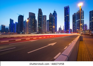 Dubai Marina road at the bussy evening,Dubai,United Arab Emirates