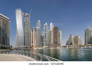 Dubai Marina And The Marina Walk In The UAE