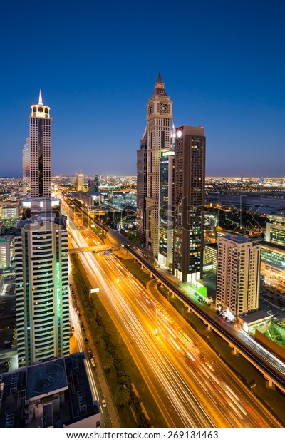 Dubai Night Skyline Dubai Cityscape Dubai Stock Photo Edit Now