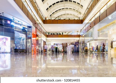 DUBAI - NOVEMBER 08, 2016: The Dubai Mall linterior. The Dubai Mall located in Dubai, it is part of the 20-billion-dollar Downtown Dubai complex, and includes 1,200 shops.