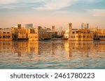 Dubai old town on the canal at morning