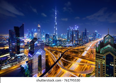 Dubai skyline at blue hour