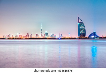 Dubai skyline at dusk, UAE. - Shutterstock ID 634616576