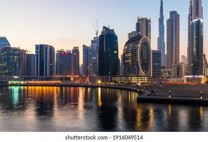 Dubai, UAE - 02.12.2021 
Evening Hour In Marasi Drive, Business Bay District