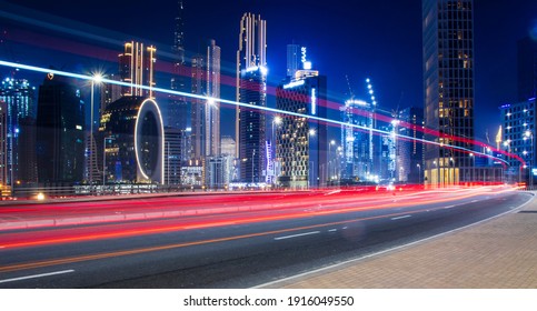 Dubai, UAE - 02.12.2021 
Evening hour in Marasi drive, Business Bay District