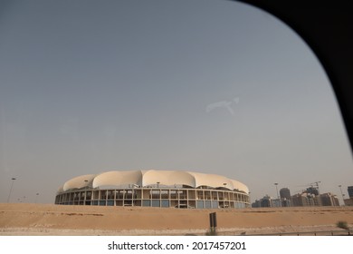 Dubai, UAE, 07-29-2021: Dubai International Stadium As Seen From Sheikh Mohammed Bin Zayed Road