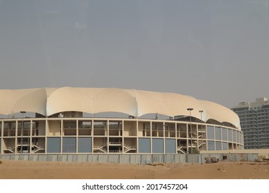 Dubai, UAE, 07-29-2021: Dubai International Stadium As Seen From Sheikh Mohammed Bin Zayed Road