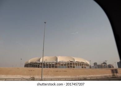 Dubai, UAE, 07-29-2021: Dubai International Stadium As Seen From Sheikh Mohammed Bin Zayed Road