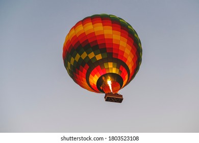 Dubai, UAE, 11/23/2016, Hot Air Baloon In The Sky During Sunshine