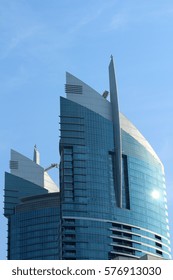 DUBAI, UAE - 16 DECEMBER 2016: A tall skyscraper on the Dubai Marina. Dubai, the largest city in the UAE, is home to 911 completed high-rises, 88 of which stand taller than 180 metres. Editorial. - Shutterstock ID 576913030