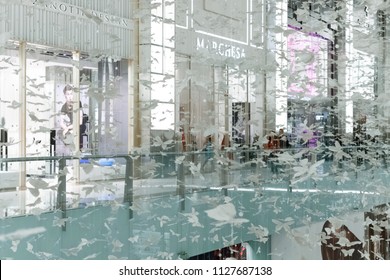 Dubai, UAE - 20 March 2018: Dubai Mall Fashion Avenue. Shopping In Dubai Mall