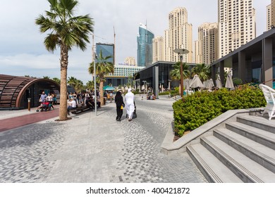 DUBAI, UAE - APRIL 02: A view of Jumeirah Beach Residence on April 02, 2016 in United Arab Emirates. JBR is the largest single phase residential development in the world .