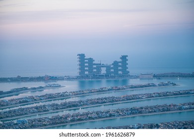 Dubai, Uae, April 20, 2021. Aerial View Of Royal Atlantis Hotel. New Luxury  Resort In Dubai. 