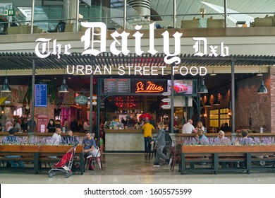 DUBAI, UAE - CIRCA JANUARY 2019: the Daily DXB urban street food at Dubai International Airport.