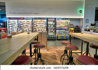 DUBAI, UAE - CIRCA JANUARY 2019: Interior Shot Of Pret A Manger At Dubai International Airport. Pret A Manger Is An International Sandwich Shop Chain.