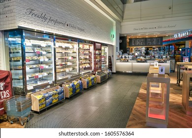 DUBAI, UAE - CIRCA JANUARY 2019: Interior Shot Of Pret A Manger At Dubai International Airport. Pret A Manger Is An International Sandwich Shop Chain.