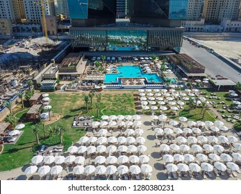 Dubai, UAE - Dec 14, 2017: Rixos Premium Dubai JBR, Hotel With Beach, Aerial View