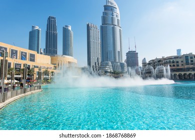 Dubai, UAE, December 5, 2020. Dubai Mall Fashion Avenue Exterior Design. 