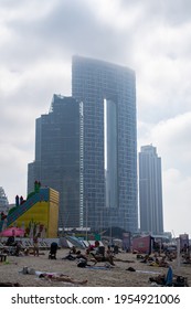 Dubai, UAE - February 2021: View Of Address Beach Resort From JBR Beach