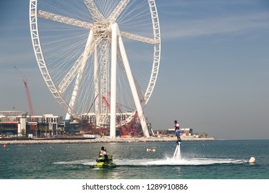 DUBAI, UAE - January 07, 2019: Flyboard In Dubai.