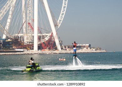 DUBAI, UAE - January 07, 2019: Flyboard In Dubai.