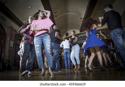 Dubai, UAE - July 26th 2016: Salsa Dancers On A Dance Floor