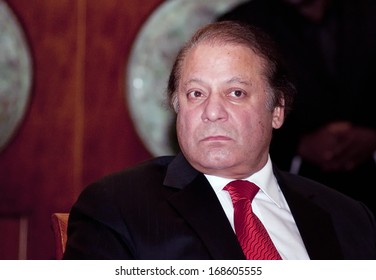 DUBAI - UAE - June 06 2012: Nawaz Sharif The Current Prime Minister Of Pakistan, During The Press Conference In Atlantis Hotel, On June 06 2012, Dubai. 