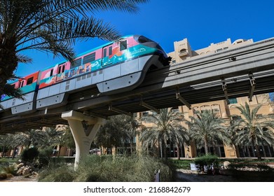 Dubai, Uae, June 10, 2022. Dubai Monorail Station. 