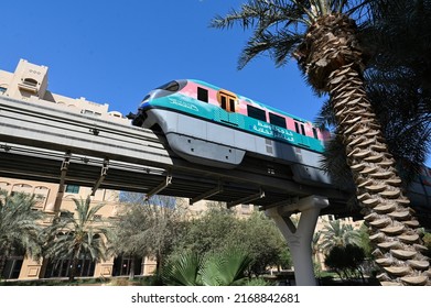 Dubai, Uae, June 10, 2022. Dubai Monorail Station. 