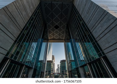 Dubai, UAE, June 13 2020. Dubai Capital Gate Tower Exterior Design. 