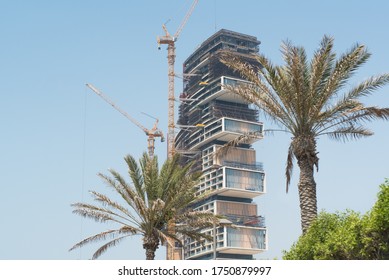 Dubai, UAE, June 3, 2020. Palm Jumeirah. Construction Of The Royal Atlantis Resort And Residence. 