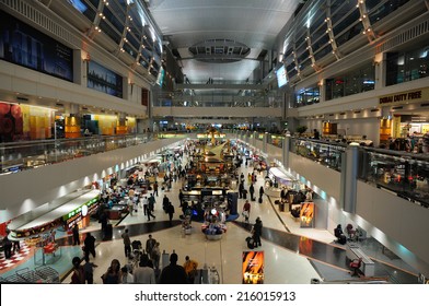 DUBAI, UAE - MAR 2: Inside of the Dubai International Airport. March 2, 2009 in Dubai, United Arab Emirates  